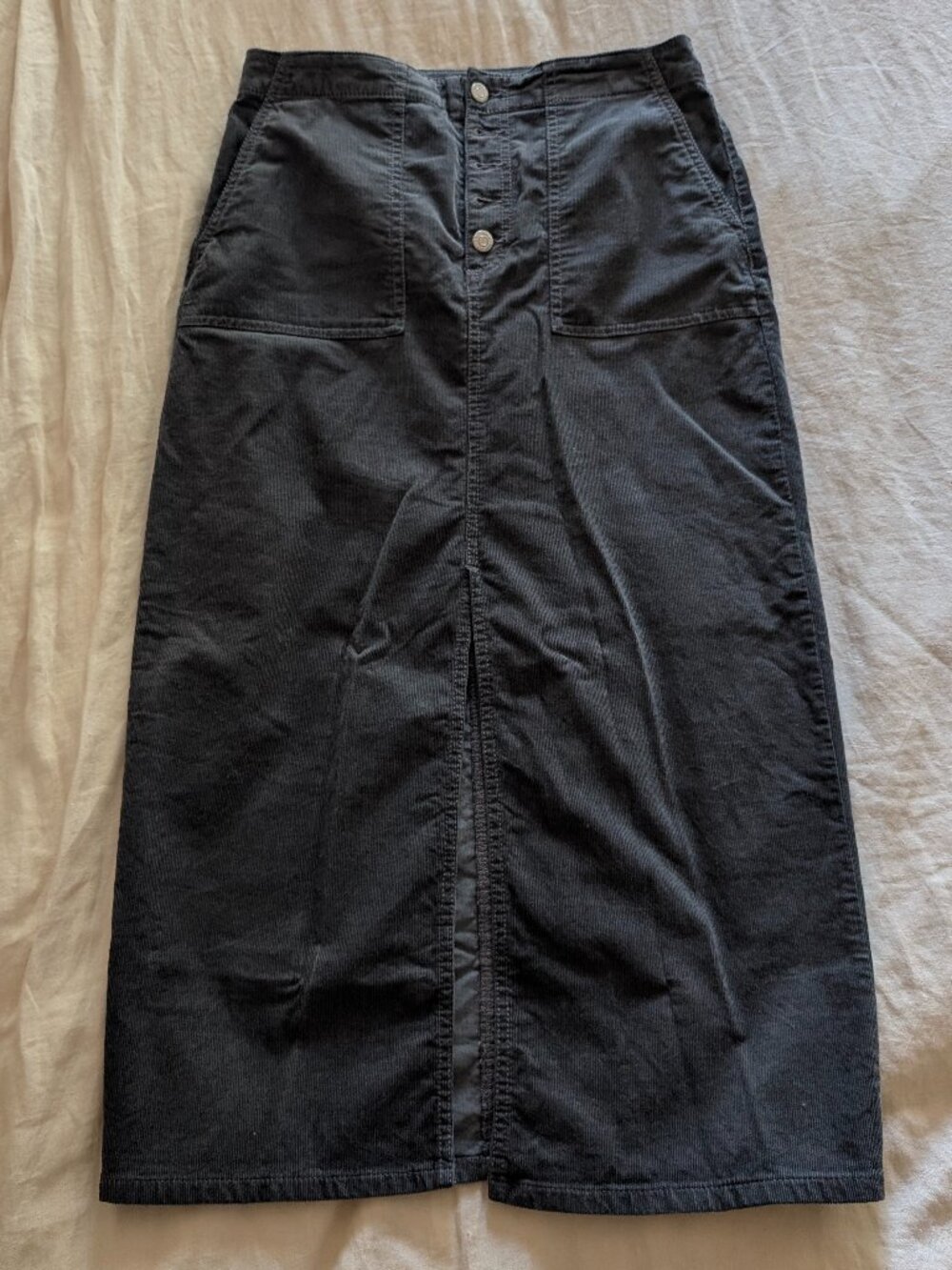 LOFT Corduroy Button Front Midi Pocket Skirt sz2 - Picture 4 of 14